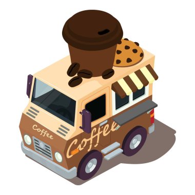 Kahve makinesi simgesi, izometrik biçim