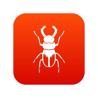 Gergedan böceği simgesi dijital kırmızı