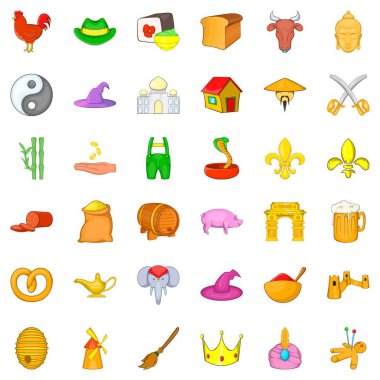Ortaçağ Icons set, karikatür tarzı