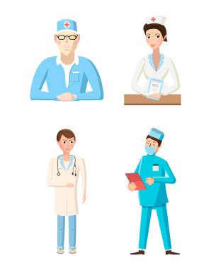 Doktor simge seti, karikatür tarzı