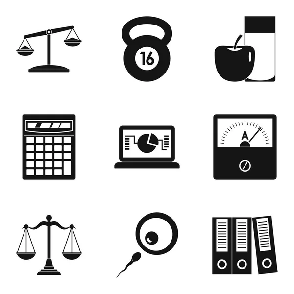 Libra icons set, simple style — Stock Vector