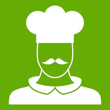 Erkek şef aşçı simgesi yeşil