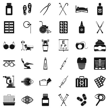Sağlıklı Icons set, basit tarzı