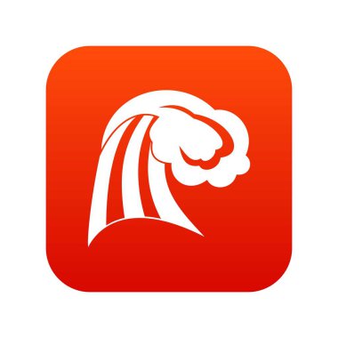 Büyük dalga simgesi dijital kırmızı