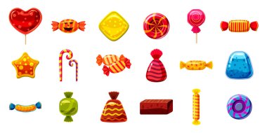 Şeker simge seti, karikatür tarzı