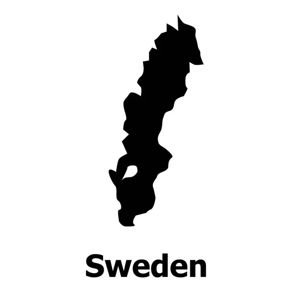 Sverige kort ikon, enkel stil – Stock-vektor