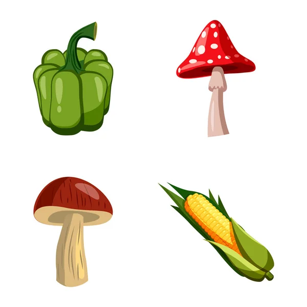 Conjunto de iconos de verduras, estilo de dibujos animados — Vector de stock