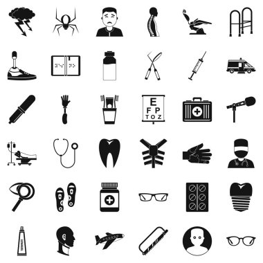Tıbbi manipülasyon Icons set, basit tarzı