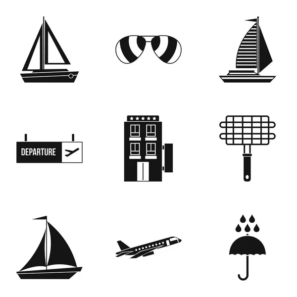 Conjunto de iconos errantes, estilo simple — Archivo Imágenes Vectoriales