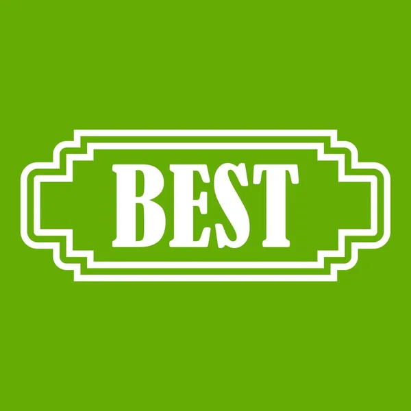 Beste rechthoek etiket pictogram groen — Stockvector