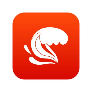 Sörf dalga simgesi dijital kırmızı