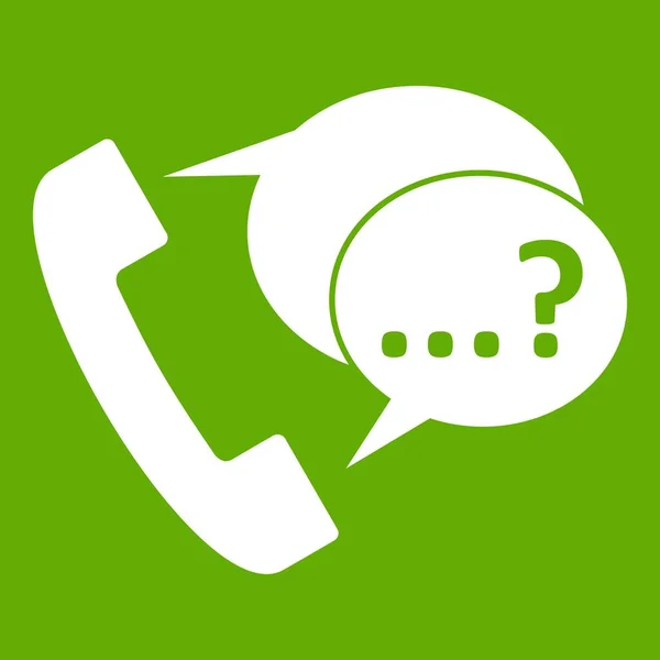 Signe de téléphone et soutien bulles de parole icône verte — Image vectorielle