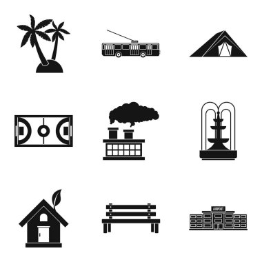 Zemin Icons set, basit tarzı