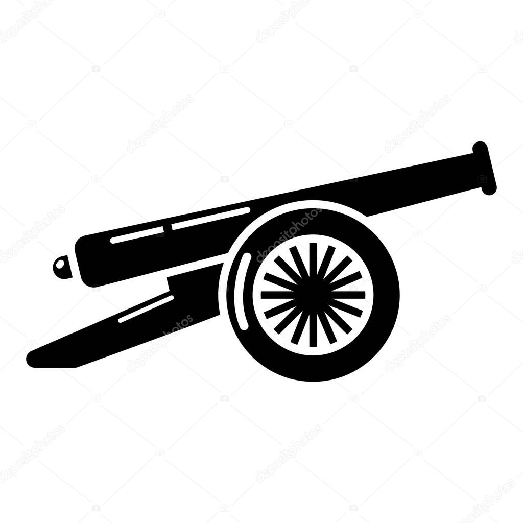 Enemy cannon icon. Simple illustration of enemy cannon vector icon for web.