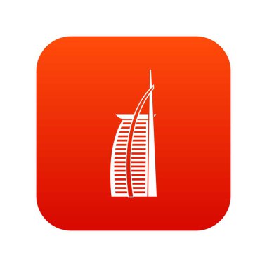 Hotel Burj Al Arab Birleşik Arap Emirlikleri simgesi dijital kırmızı