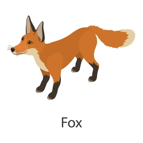 Fox pictogram, isometrische stijl — Stockvector