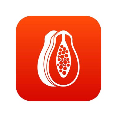 Papaya simgesi dijital kırmızı