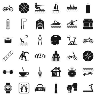 Halk sağlığı Icons set, basit tarzı