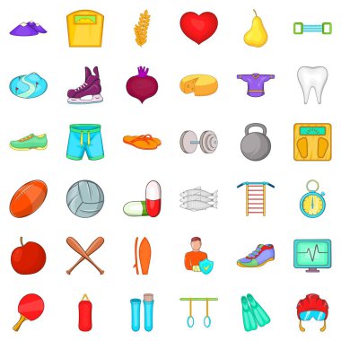 Adam zengin Icons set, karikatür tarzı