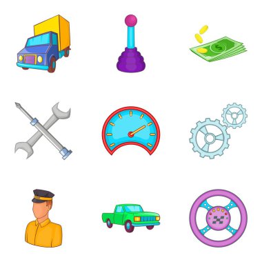 Hauler Icons set, karikatür tarzı