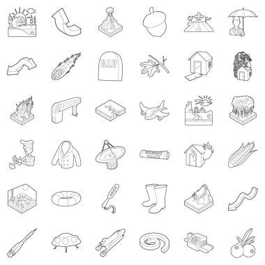 Hava Icons set, anahat stili