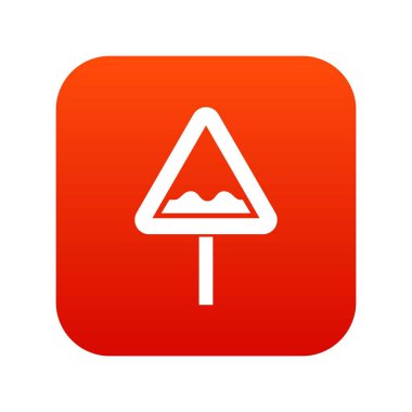 Düzensiz üçgen yol işareti simgesi dijital kırmızı