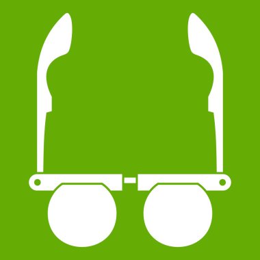 Siyah gözlük lens simgesi yeşil yuvarlak