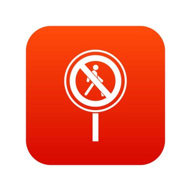 Hiç yaya işareti simgesi dijital kırmızı