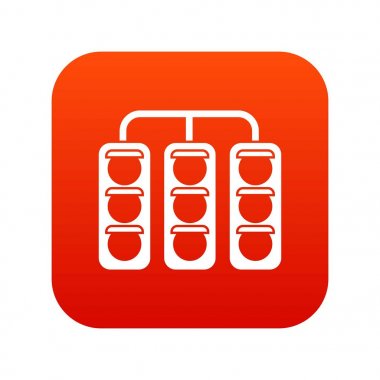 Trafik ışığı simgesi dijital kırmızı