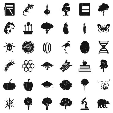 Mikrobiyal Icons set, basit tarzı