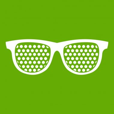 Siyah iğne deliği gözlük simgesi yeşil