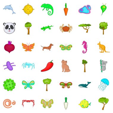 Biyolojik Icons set, karikatür tarzı