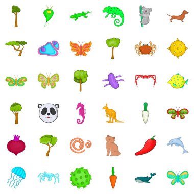 Biyo çevre Icons set, karikatür tarzı