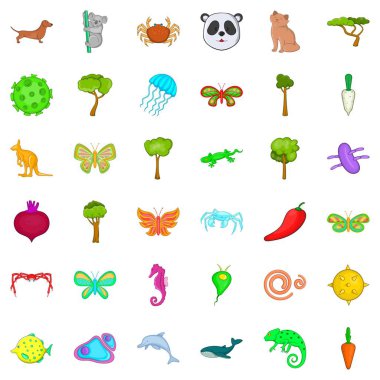 Biyo gözetim Icons set, karikatür tarzı