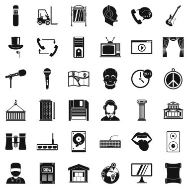 Teknoloji widget Icons set, basit tarzı