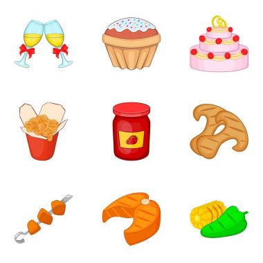 Besleme Icons set, karikatür tarzı