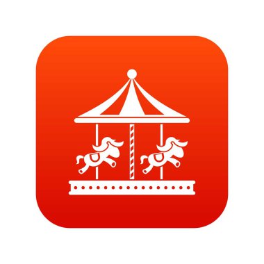 At binmek simgesi dijital kırmızı yuvarlak neşeli git