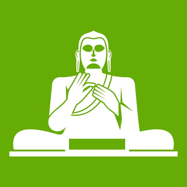 Boeddha standbeeld pictogram groen — Stockvector