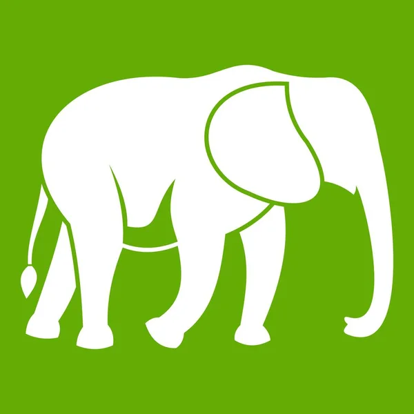 Elefante salvaje icono verde — Archivo Imágenes Vectoriales