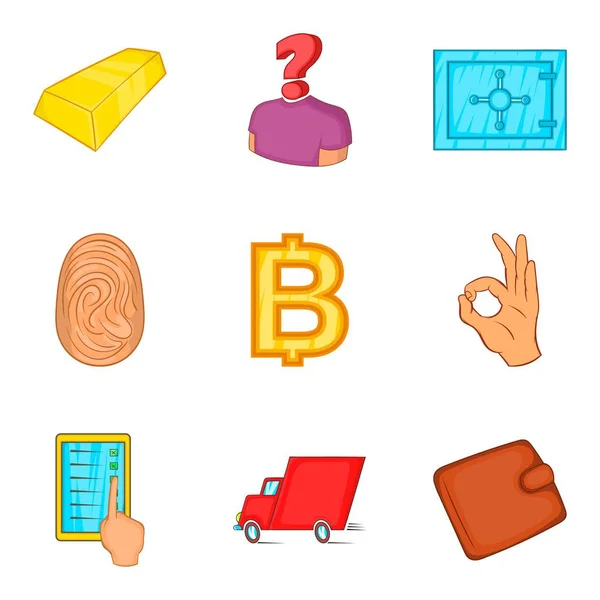 Conjunto de iconos de facilidad de crédito, estilo de dibujos animados — Vector de stock