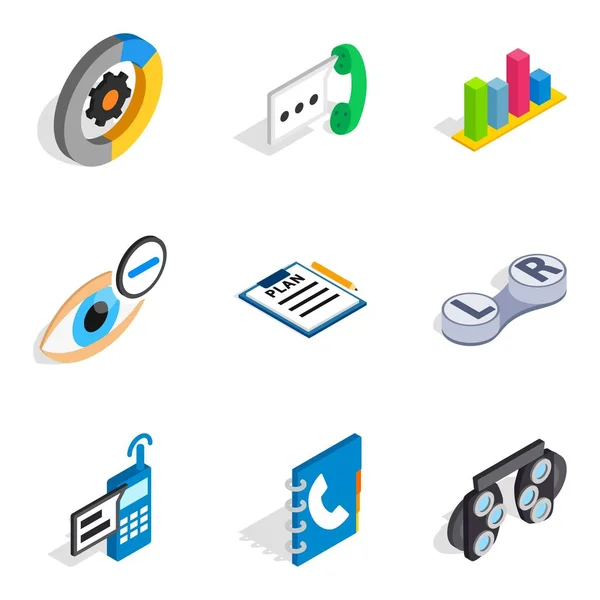 Communication mailed icons set, isometric style — Stock Vector