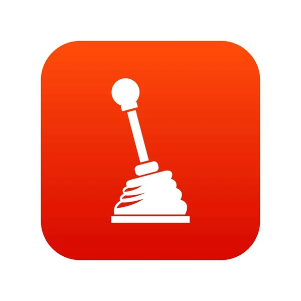 Versnelling stick pictogram digitale rood — Stockvector