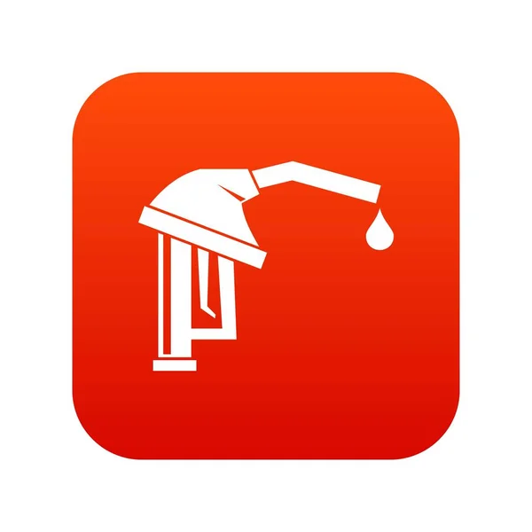 Gasoline pump nozzle icon digital red — Stock Vector