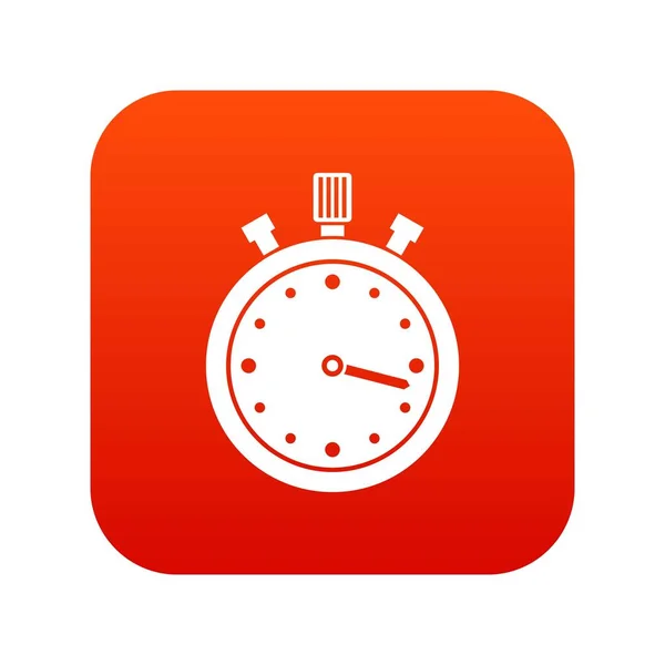 Stopwatch icon digital red — Stock Vector