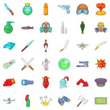 Dövüş Icons set, karikatür tarzı
