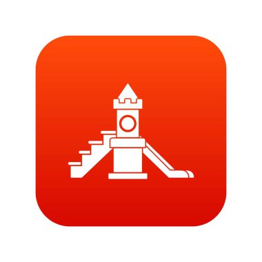 Kaymak, çocuklar Bahçesi ekipman simgesi dijital kırmızı