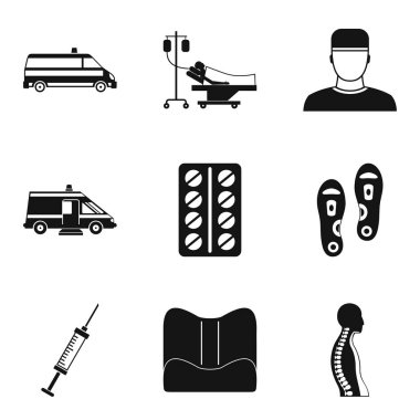 Tıbbi prosedür Icons set, basit tarzı