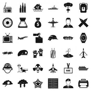 Silahlı Kuvvetler Icons set, basit tarzı