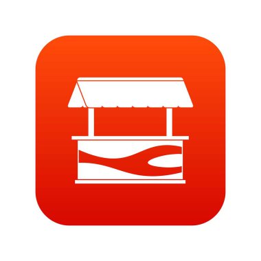 Piyasa ahır tente simgesi dijital kırmızı