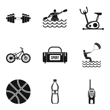 Erkek sağlık Icons set, basit tarzı